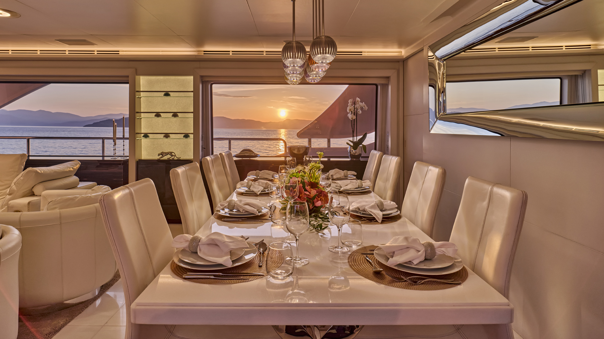 Main Salon Dining Table - Sunset