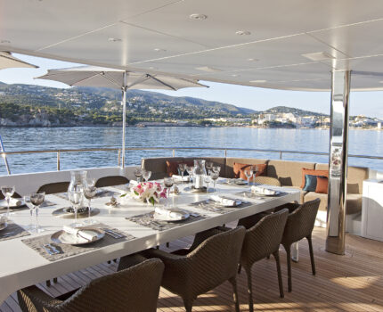 Aft deck Dining area