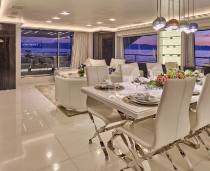 Main Salon - Dining Table - By Night