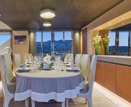 Main Salon Dining Table - At Night