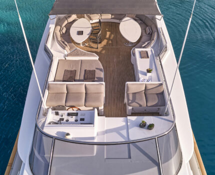 Aerial View at anchor with Bimini