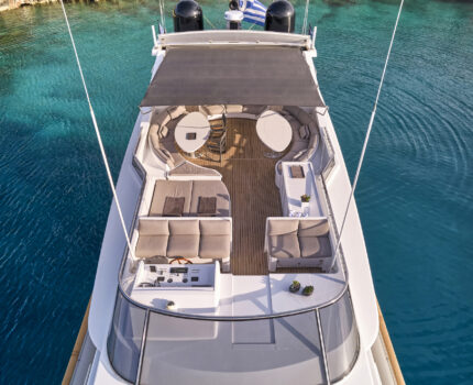 Aerial View at anchor with Bimini